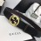 Gucci Litchi Grain Leather Gold Buckle 37mm Belts For Men 