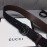 Gucci Litchi Grain Leather Black Buckle 37mm Belts For Men 