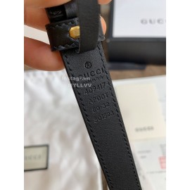 Gucci Leisure Calf Gold Buckle 20mm Belts Black