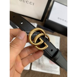 Gucci Leisure Calf Gold Buckle 20mm Belts Black