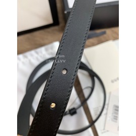Gucci Leisure Black Calf Gold Buckle 20mm Belts 