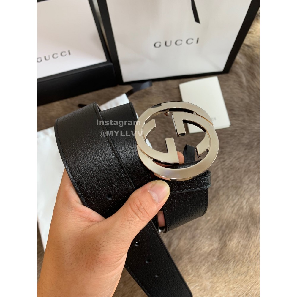 Gucci Fashion Black Leather Buckle 40mm Belts 