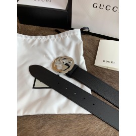 Gucci Fashion Black Leather Buckle 40mm Belts 