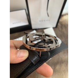 Gucci Fashion Black Leather Buckle 40mm Belts 
