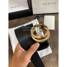 Gucci Fashion Black Leather Gold Buckle 40mm Belts 