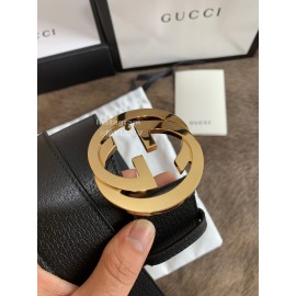 Gucci Fashion Black Leather Gold Buckle 40mm Belts 