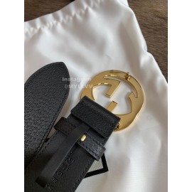 Gucci Fashion Black Leather Gold Buckle 40mm Belts 