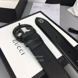 Gucci Double Sided Black Leather Black Gg Buckle 40mm Belts