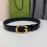 Gucci New Black Smooth Leather Gold G Buckle 40mm Belts
