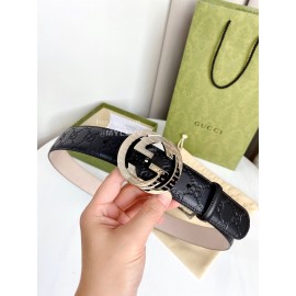 Gucci Fashion Leather Silver Gg Buckle 38mm Belts