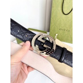 Gucci Fashion Leather Silver Gg Buckle 38mm Belts
