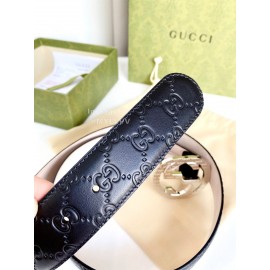 Gucci Fashion Leather Silver Gg Buckle 38mm Belts