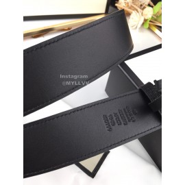 Gucci Fashion Black Calf Silver Gg Buckle 40mm Belts