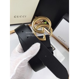 Gucci Fashion Black Calf Gold Gg Buckle 40mm Belts