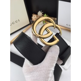 Gucci Fashion Black Calf Gold Gg Buckle 40mm Belts