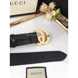 Gucci Fashion Black Calf Gold Gg Buckle 40mm Belts