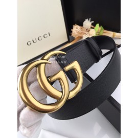 Gucci Fashion Black Calf Gold Gg Buckle 40mm Belts