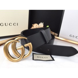 Gucci Fashion Black Leather Gold Gg Buckle 40mm Belts