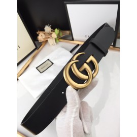 Gucci Fashion Black Leather Gold Gg Buckle 40mm Belts