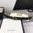 Gucci Fashion Black Calf Gold Gg Buckle 25mm Belts