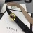 Gucci Fashion Black Calf Gold Gg Buckle 25mm Belts