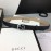 Gucci Fashion Black Calf Silver Gg Buckle 25mm Belts