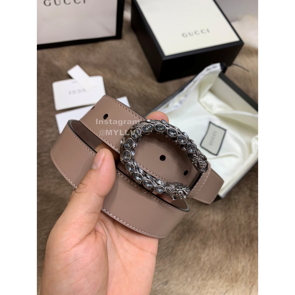 Gucci New Calf Business 30mm Belts For Women Coffee