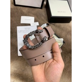 Gucci New Calf Business 30mm Belts For Women Coffee