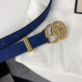 Gucci Retro Leather Gg Buckle 20mm Belts Blue