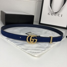 Gucci Retro Leather Gg Buckle 20mm Belts Blue
