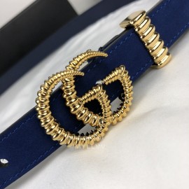 Gucci Retro Leather Gg Buckle 20mm Belts Blue
