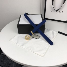 Gucci Retro Leather Gg Buckle 20mm Belts Blue