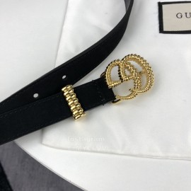 Gucci Retro Leather Gg Buckle 20mm Belts Black