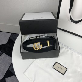 Gucci Retro Leather Gg Buckle 20mm Belts Black