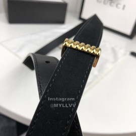 Gucci Retro Leather Gg Buckle 20mm Belts Black