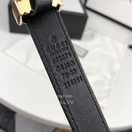 Gucci Retro Leather Gg Buckle 20mm Belts Black