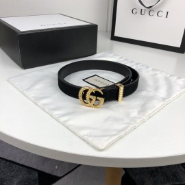 Gucci Retro Leather Gg Buckle 20mm Belts Black