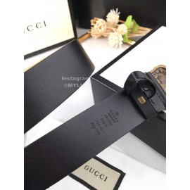 Gucci New Black Leather Tiger Buckle 40mm Business Belts 