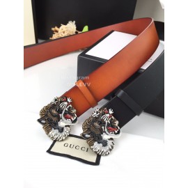 Gucci New Black Leather Tiger Buckle 40mm Business Belts 