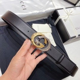 Gucci Litchi Grain Cowhide Gg Buckle 38mm Belts 