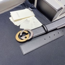 Gucci Litchi Grain Cowhide Gg Buckle 38mm Belts 