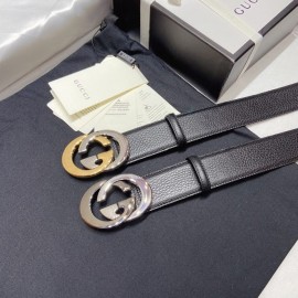 Gucci Litchi Grain Cowhide Gg Buckle 38mm Belts 