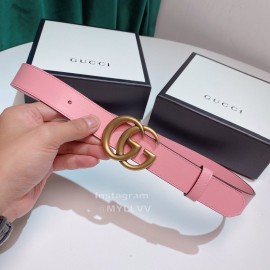 Gucci New Calf Retro Gg Buckle 30mm Belts For Women Pink