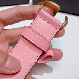 Gucci New Calf Retro Gg Buckle 30mm Belts For Women Pink