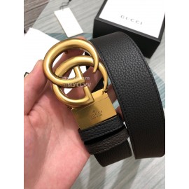 Gucci New Calf Gold Rotating Gg Buckle 37mm Belts 