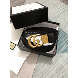 Gucci New Calf Gold Rotating Gg Buckle 37mm Belts 