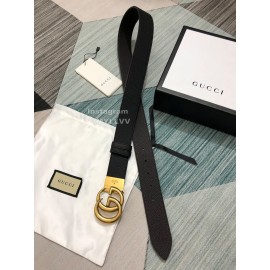 Gucci New Calf Gold Rotating Gg Buckle 37mm Belts 