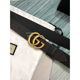 Gucci New Calf Gold Rotating Gg Buckle 37mm Belts 