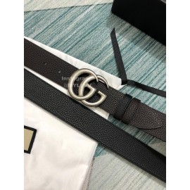 Gucci New Calf Silver Rotating Gg Buckle 37mm Belts 