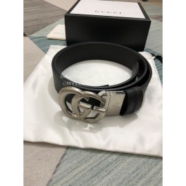 Gucci New Calf Silver Rotating Gg Buckle 37mm Belts 